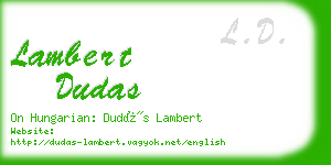 lambert dudas business card